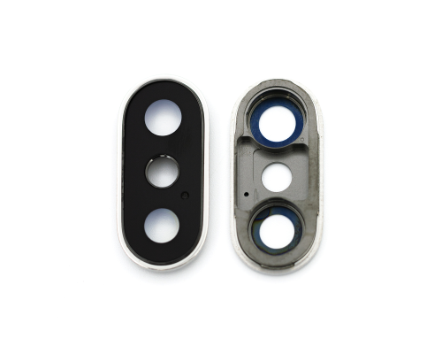 Скло камери Apple iPhone X з рамкою silver PLS-00-00021484