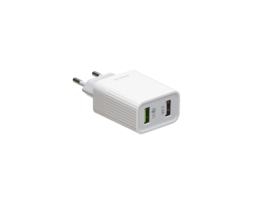 Зарядний пристрій Borofone BA38A Plus 20W 3A 2USB-A з кабелем Type-C white PLS-00-00061633