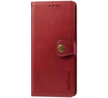 Чохол-книжка Leather GETMAN with card holder Samsung A525 Galaxy A52 red PLS-00-00086127
