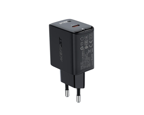 Зарядний пристрій Acefast A21 30W 3A USB-C black PLS-00-00101586