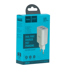 Мережевий Зарядний Пристрій Hoco C62A Victoria 2USB 2.1A М'ята упаковка Бiлий ma198520_513337