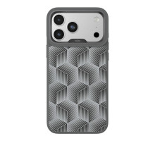 Чохол Kajsa Splendid Collection 3D Cube Pattern with MagSafe для iPhone 17 Pro Grey O-Ring ma240163_634087 4894505241558