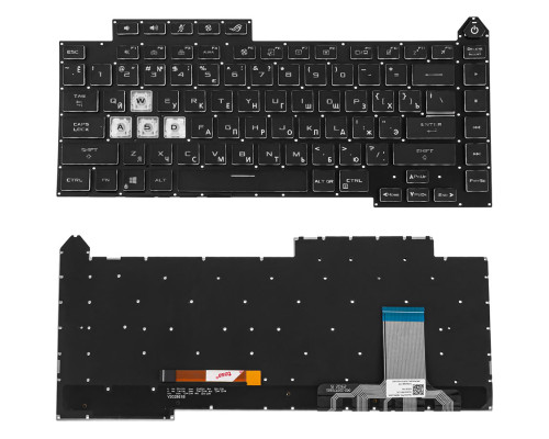 Клавіатура для ноутбука ASUS (G513 series) rus, black, без фрейму, підсвічування клавіш (RGB) NBB-108603