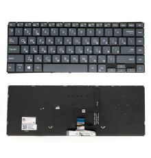 Клавіатура для ноутбука ASUS (UX435 series) rus, dark silver, без фрейма, підсвічування клавіш