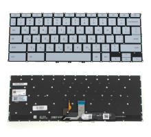 Клавіатура для ноутбука ASUS (CX5400), rus, white, без фрейма, підсвічування клавіш