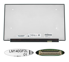 Матриця 14.0" LM140GF2L01 (2560*1600, 40pin(eDP, 400cd/m2 (!!!), IPS, передача кольорів: 100% sRGB),, LED, SLIM (без планок і вушок), матова, роз'єм справа внизу) для ноутбука NBB-114511