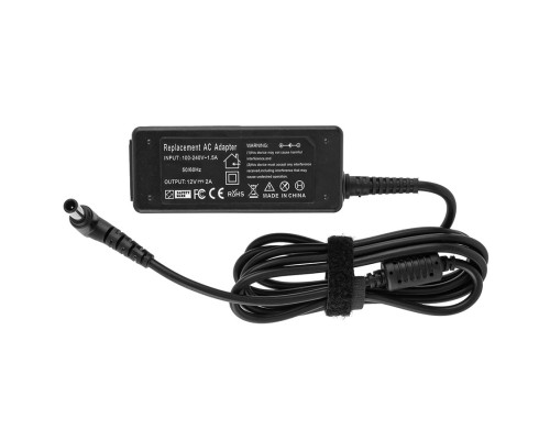 Блок живлення для монітора LG 12V, 2A, 24W, 6.5*4.4мм+PIN, black (без сетевого кабелю!) NBB-118260