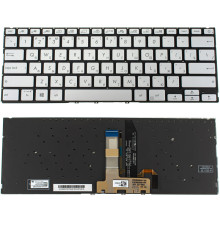 Клавіатура для ноутбука ASUS (X432 series) rus, sivler, без фрейму, підсвічування клавіш (оригінал)