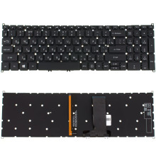 Клавиатура для ноутбука ACER (AS: SP515-51) rus, black, без фрейма, подсветка клавиш