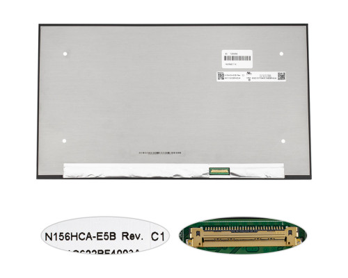 Матриця 15.6" N156HCA-E5B (1920*1080, 30pin(eDP, IPS), LED, SLIM(без дод. панелі), матова, роз'єм праворуч внизу) для ноутбука