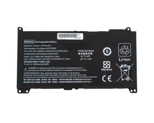 Батарея для ноутбука HP RR03XL (ProBook 430 G4, 440 G4, 450 G4, 470 G4 series) 11.4V 3000mAh 34Wh black NBB-134240