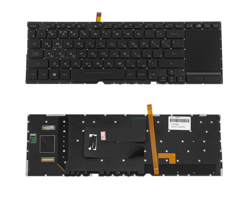 Клавіатура для ноутбука ASUS (GX531 series) rus, black, без кадру, підсвічування клавіш (RGB 16 pin) NBB-139468
