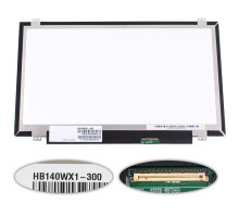 Матриця 14.0 HB140WX1-300 (1366*768, 40pin, LED, SLIM (вертикальні вушки), глянець, роз'єм праворуч знизу) для ноутбука NBB-50949