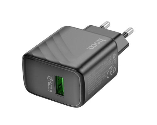 Мережевий Зарядний Пристрій Hoco CS21A 1USB QC 18W Колір Чорний 6942007609883