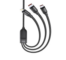 Кабель USB Hoco U104 3 in 1 Ultra 6A 1.2m Колір Чорний 6931474755933