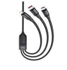 Кабель USB Hoco U104 3 in 1 Ultra 6A 1.2m Колір Чорний 6931474755933