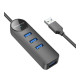 Хаб USB Borofone DH5 4-in-1 (USB to USB3.0*4)(L=0.2M) Колір Чорний 6941991104190