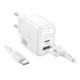 Мережевий Зарядний Пристрій Borofone BAS45A 1USB-C/1USB PD/QC 30W+Type-C to Lightning Колір Бiлий 6941991113888 ma35141_3345034