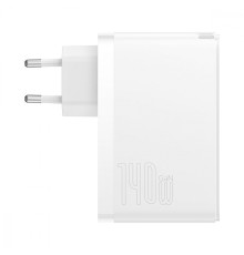 МЗП Baseus GaN5 Pro 140W (2 x Type-C + USB) + Кабель Type-C + Type-C) white