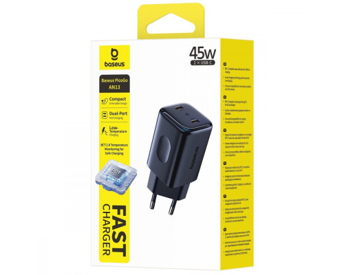 МЗП Baseus PicoGo AN13 45W (Type-C to Type-C) black 2003000293630 6953156211681