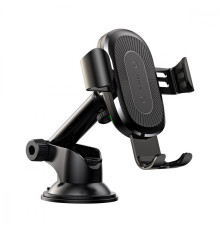 Тримач в машину з Бездротовим ЗП Baseus Gravity Car Mount (Osculum Type) 1.7A black