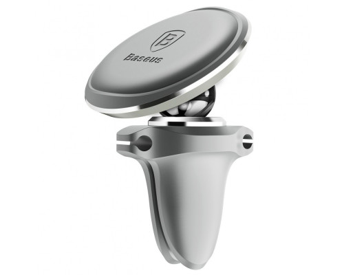 Тримач в машину Baseus Magnetic Air Vent Car Mount With Cable Clip silver