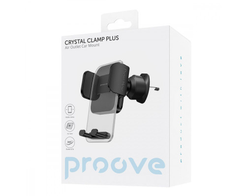 Автомобільний тримач Proove Crystal Clamp Plus Air Outlet Car Mount black