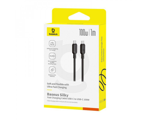 Кабель Baseus Silky Series Fast Charging Type-C to Type-C 100W (2m) white 2003000229295 6932172668853