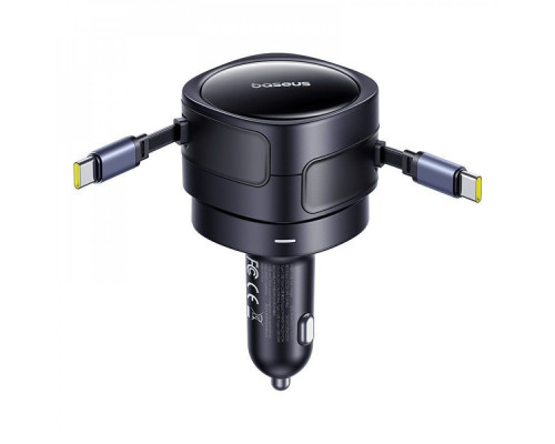 АЗП Baseus Enjoyment Max 60W (Retractable 2xType-C Cables) black 2003000288872 6932172682576