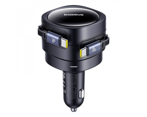 АЗП Baseus Enjoyment Max 60W (Retractable 2xType-C Cables) black 2003000288872 6932172682576