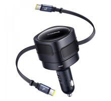 АЗП Baseus Enjoyment Max 60W (Retractable 2xType-C Cables) black 2003000288872 6932172682576