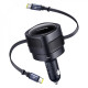 АЗП Baseus Enjoyment Max 60W (Retractable 2xType-C Cables) black 2003000288872 6932172682576