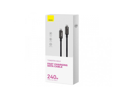 Кабель Baseus Tungsten Gold Fast Charging Type-C to Type-C 240W (2m) black 2001001041717 6932172628833
