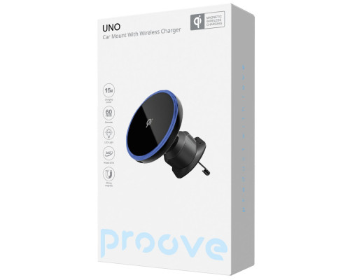 Автомобільний тримач з Бездротовим ЗП Proove UNO 15W black 2003000266191 6901115342617