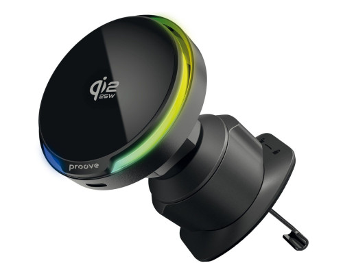 Автомобільний тримач з Бездротовим ЗП Proove Spark Qi2.2 25W black 2003000293241 6901119412804