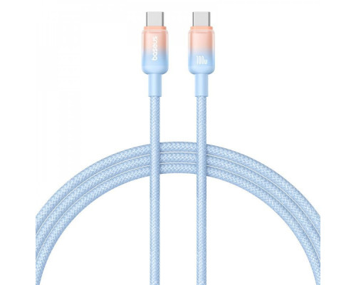 Кабель Baseus Discolor Series Fast Charging Type-C to Type-C 100W (1m) blue 2003000197853 6932172668273
