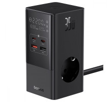 Мережевий фільтр Baseus Power Combo Tower Digital (3*AC+2*USB+2*Type-C 35W 1.5m) black 2003000159615 6932172631918