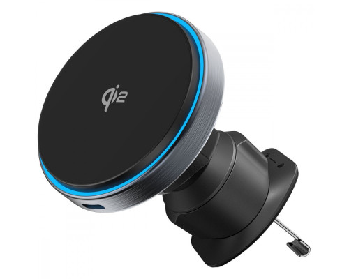 Автомобільний тримач з Бездротовим ЗП Proove Titanium Circle Qi2 15W gray 2003000236026 6901111071849