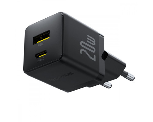 МЗП Baseus Palm Fast Charger Type-C+USB 20W black 2003000211030 6932172672737