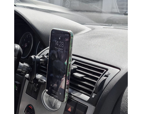 Тримач в машину Baseus Magnetic Air Vent Car Mount With Cable Clip silver