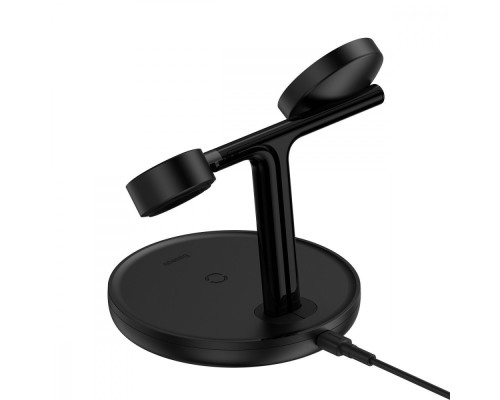 Бездротовий ЗП Baseus Swan Magnetic 3-in-1 20W black