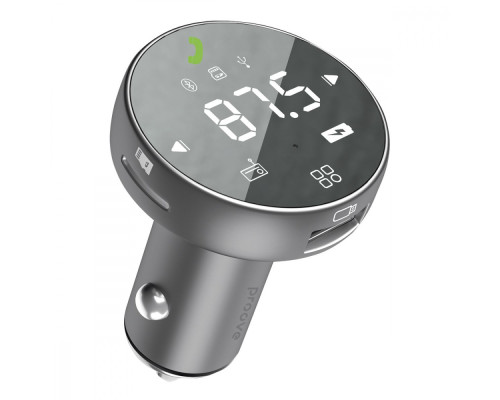 АЗП Proove FM Launcher Sound Sync 30W (PD+QC3.0) Type-C+USB gray 2001001422257 6900111430922