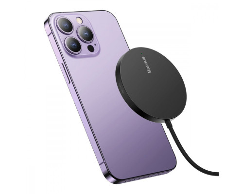 Бездротовий ЗП Baseus Simple Mini3 Magnetic Wireless Charger 15W purple