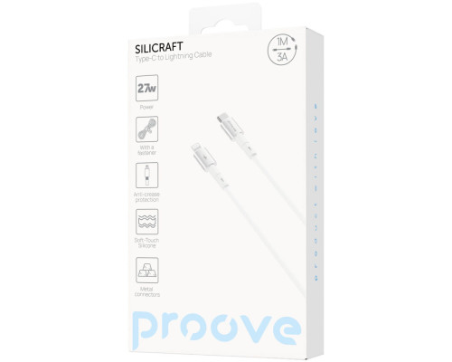 Кабель Proove Silicraft Type-C to Lightning 27W (1m) white 2003000310245 6901115478347