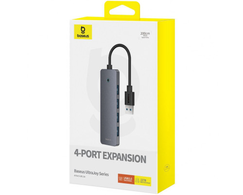 USB-Хаб Baseus UltraJoy Series 4-Port HUB Lite (USB to USB3.0*4+Type-C5V) 2m gray 2003000273946 6932172653156