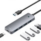 USB-Хаб Baseus UltraJoy Series 4-Port HUB Lite (USB to USB3.0*4+Type-C5V) 2m gray 2003000273946 6932172653156