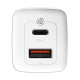 МЗП Baseus GaN2 Lite Quick Charger 65W (1 Type-C + 1 USB) white