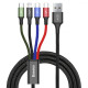 Кабель Baseus Fast 4-in-1 Cable (Lightning+Type-C(2)+Micro) 3.5A (1.2m) black