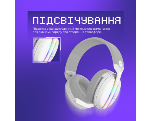 Бездротова ігрова гарнітура Proove Gaming Glimmer (APP) white/purple 2003000274394 6901113678893