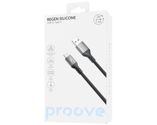 Кабель Proove ReGen Silicone USB to Type-C 3A (1m) white 2003000244359 6901119023949